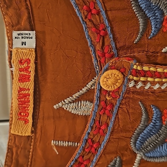 💕JOHNNY WAS💕 Dixie Floral Embroidered Tunic Top ~ Almond Light Medium - Picture 12 of 13